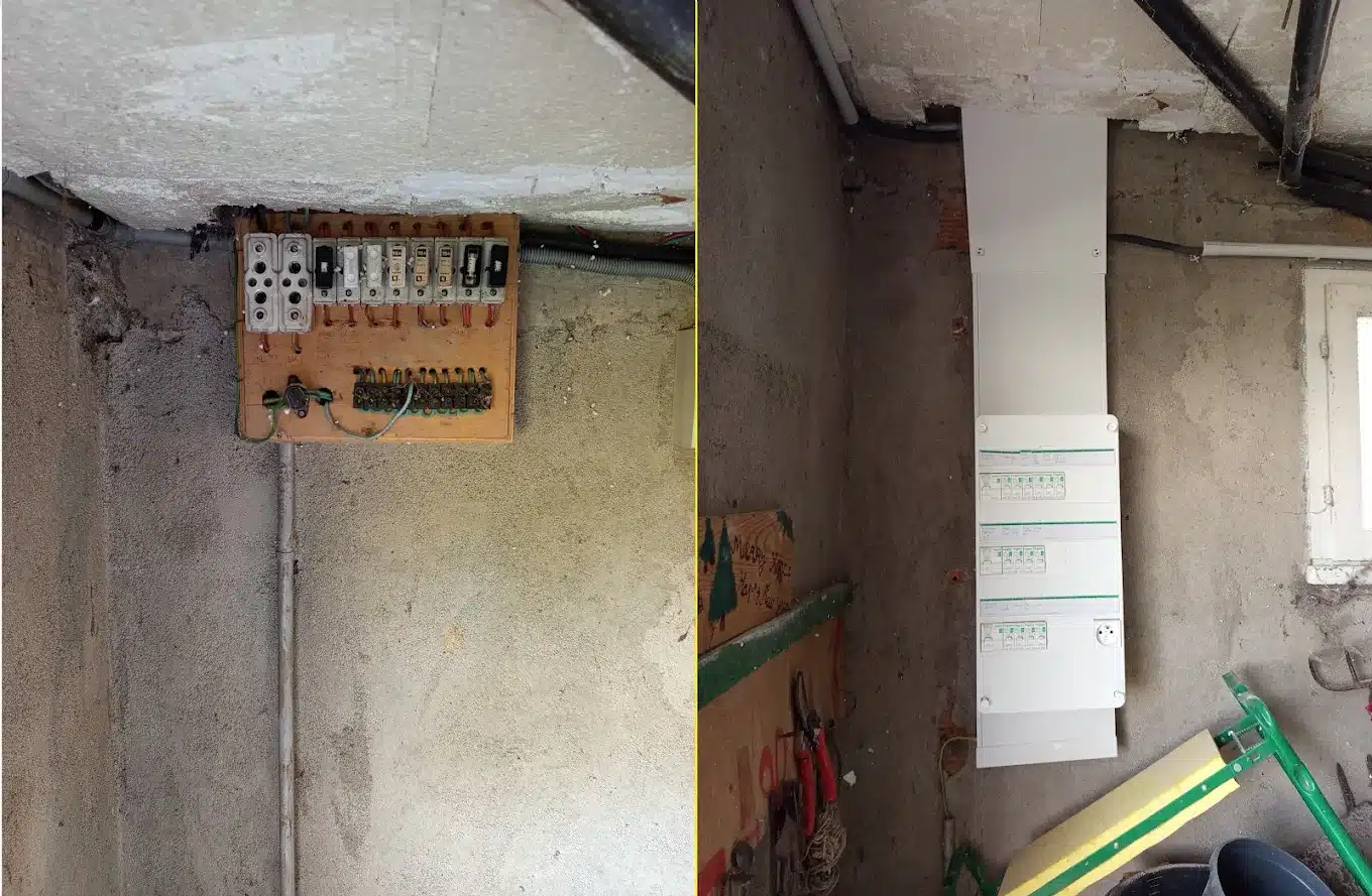 Tableau électrique avant rénovation – hors norme
