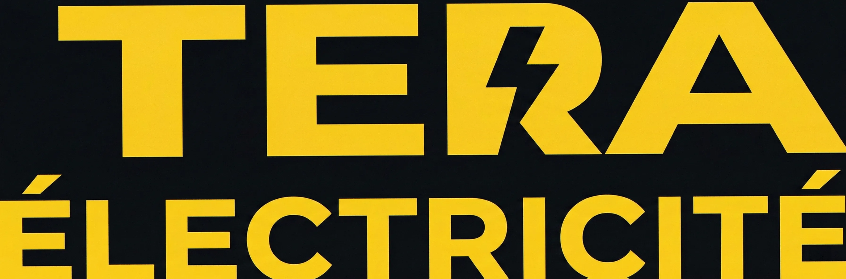 Logo TERA Électricité texte horizontal jaune