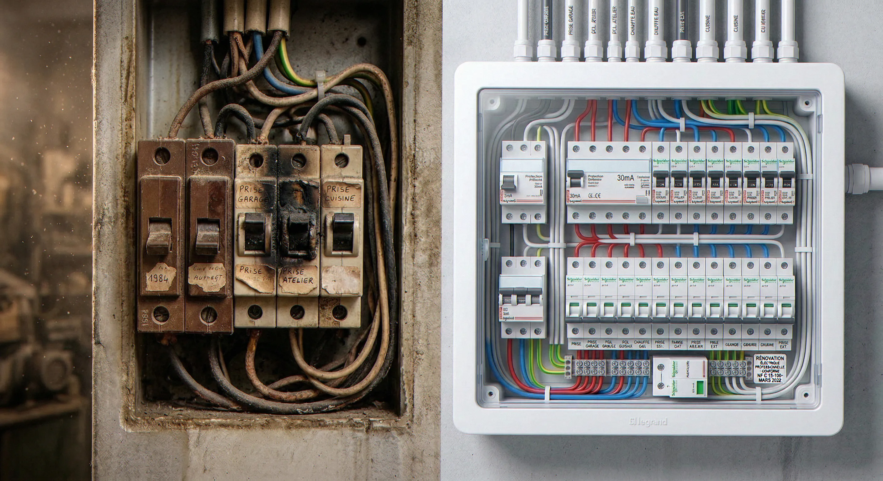 Tableau électrique neuf conforme Legrand mise aux normes Vichy